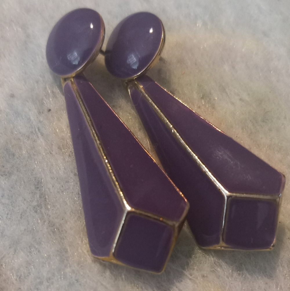 Earrings Metal Black Stone